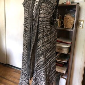 Black and White Knit Cardigan